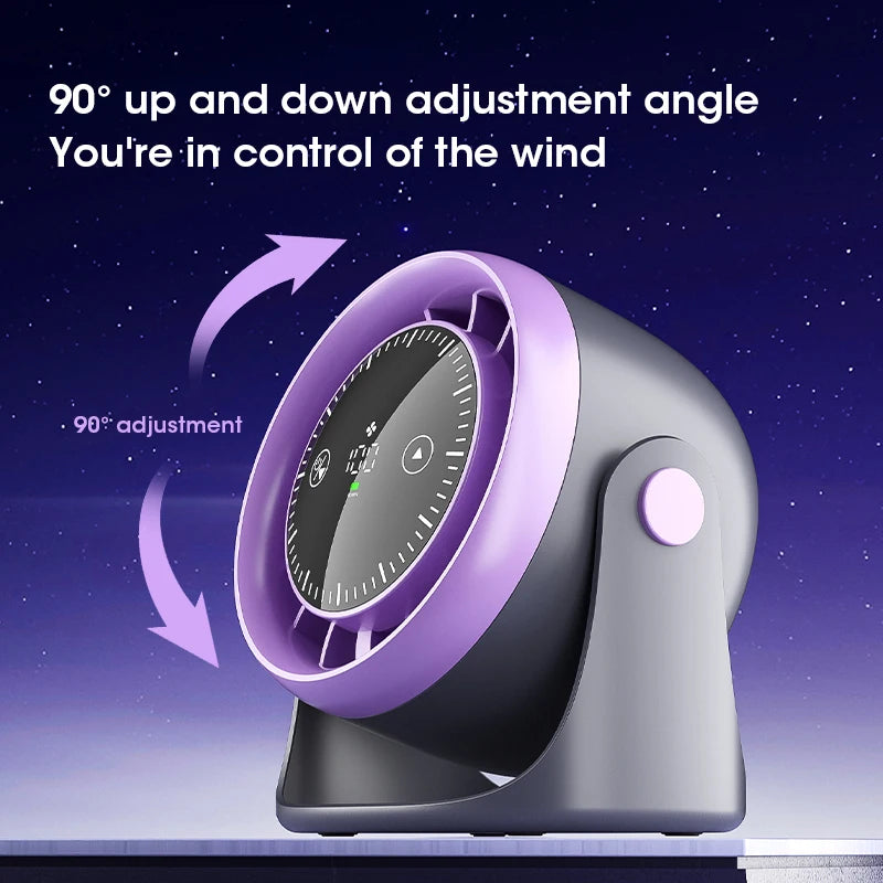 Touch Screen Silent Desk Fan | 100-Speed Adjustable Digital Display & Ultra-Quiet Cooling