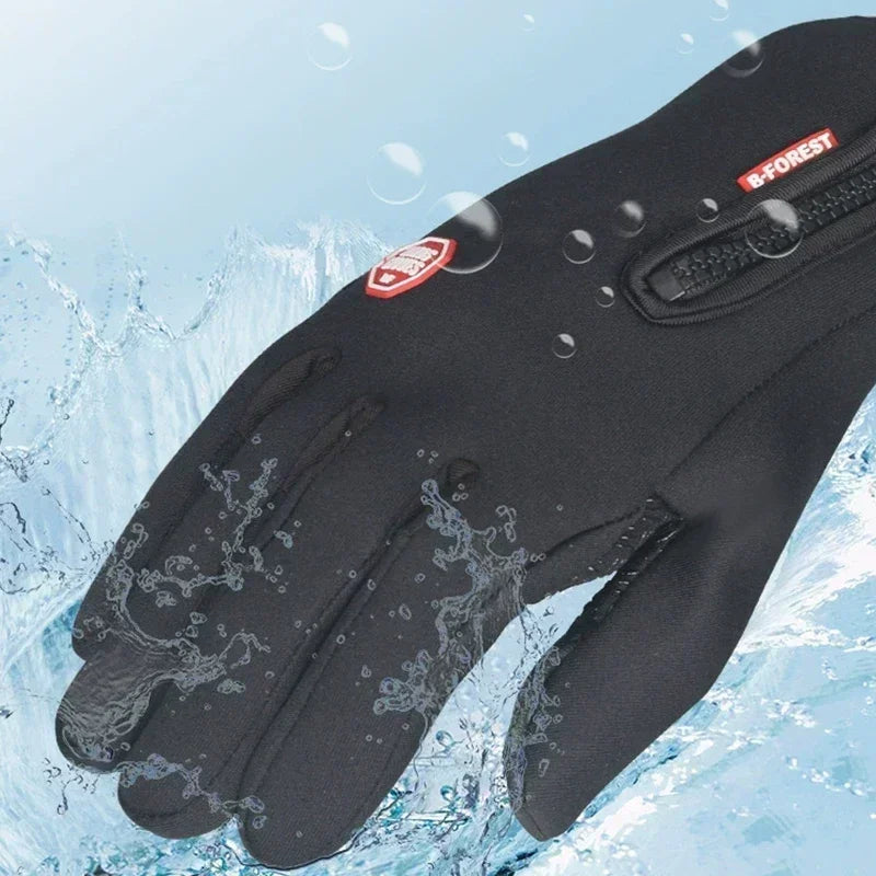 Men's Waterproof Winter Gloves | Touchscreen, Windproof, Zippered for Riding & Snowboarding