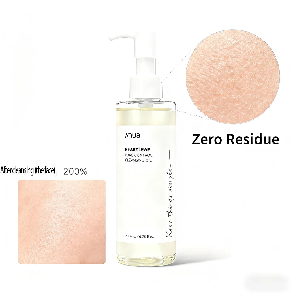 Anua Heartleaf Pore Control Cleansing Oil | Deep Cleansing Makeup Remover for Oily Skin