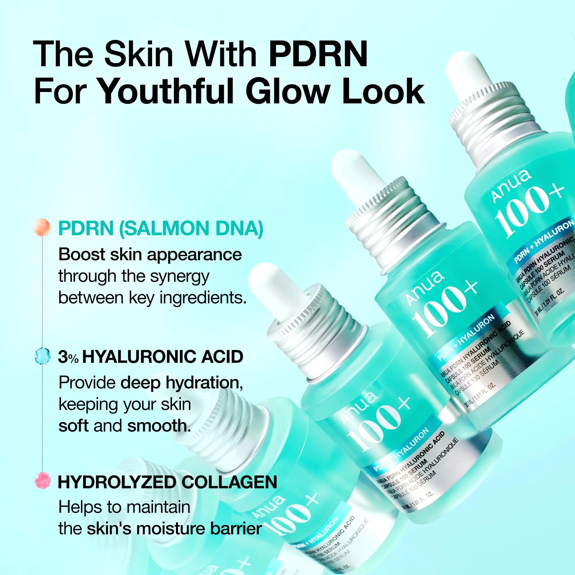 Anua PDRN Hyaluronic Acid Capsule Serum (100ct) | Revitalizing & Moisturizing K-Skincare