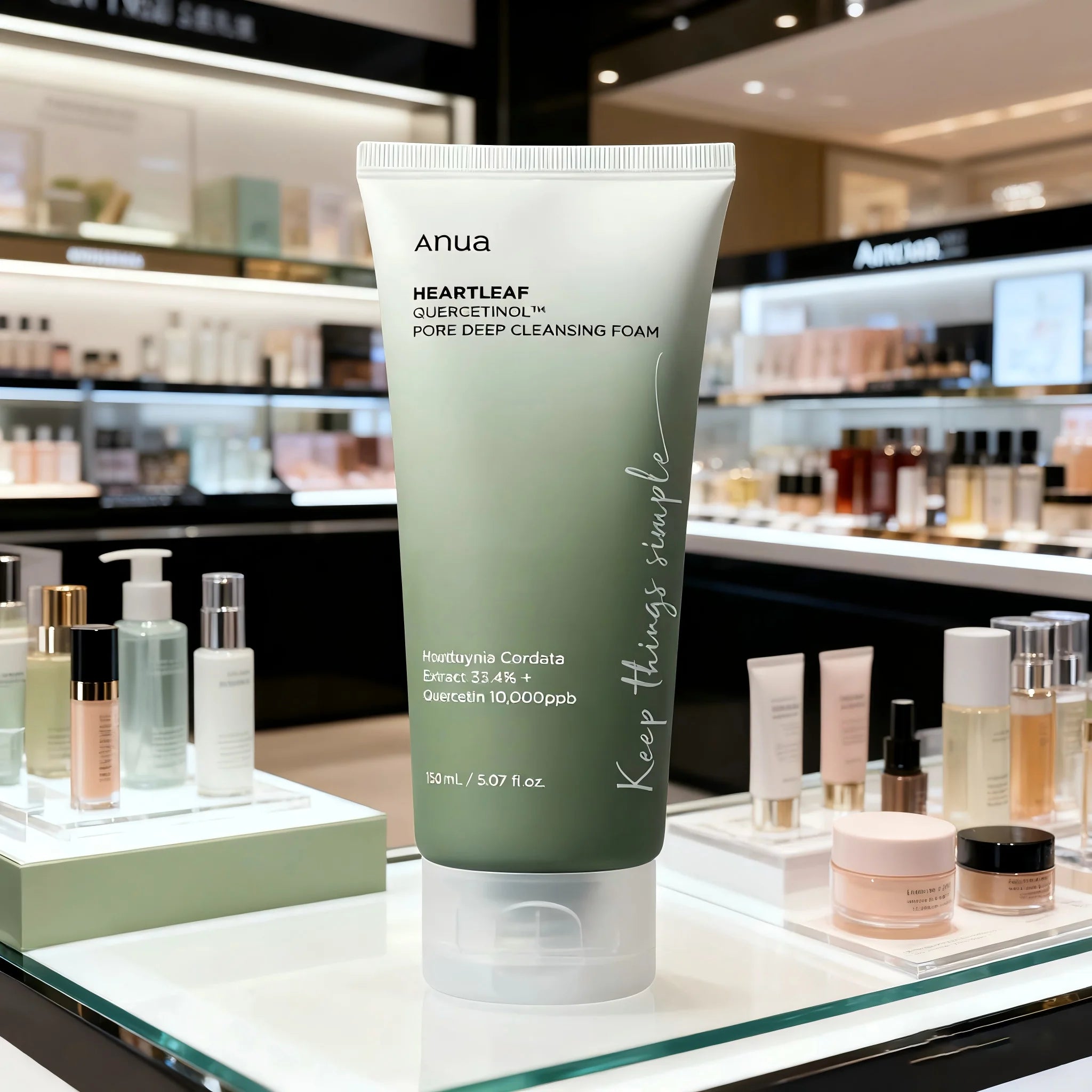 ANUA Heartleaf Quercetinol Pore Deep Cleansing Foam | BHA Salicylic Acid & Hyaluronic Acid | Calming, Non-Stripping Korean Skincare for Oily & Acne-Prone Skin (150ml)