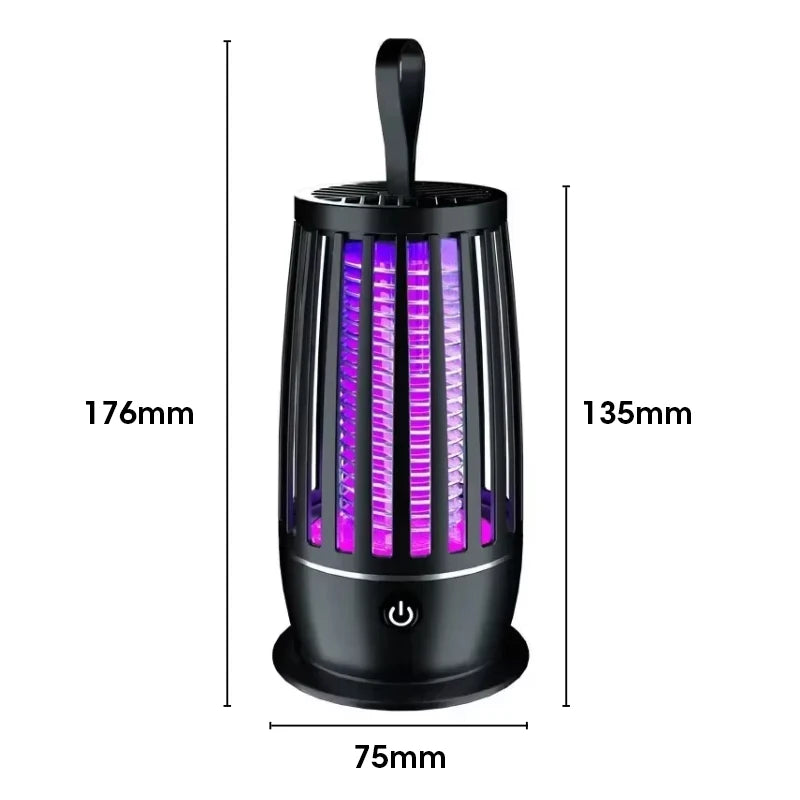 USB Rechargeable Indoor Mosquito Killer Lamp, Silent Indoor/Outdoor Insect Trap for Bedroom/Patio, Portable Electronic Pest Repellent