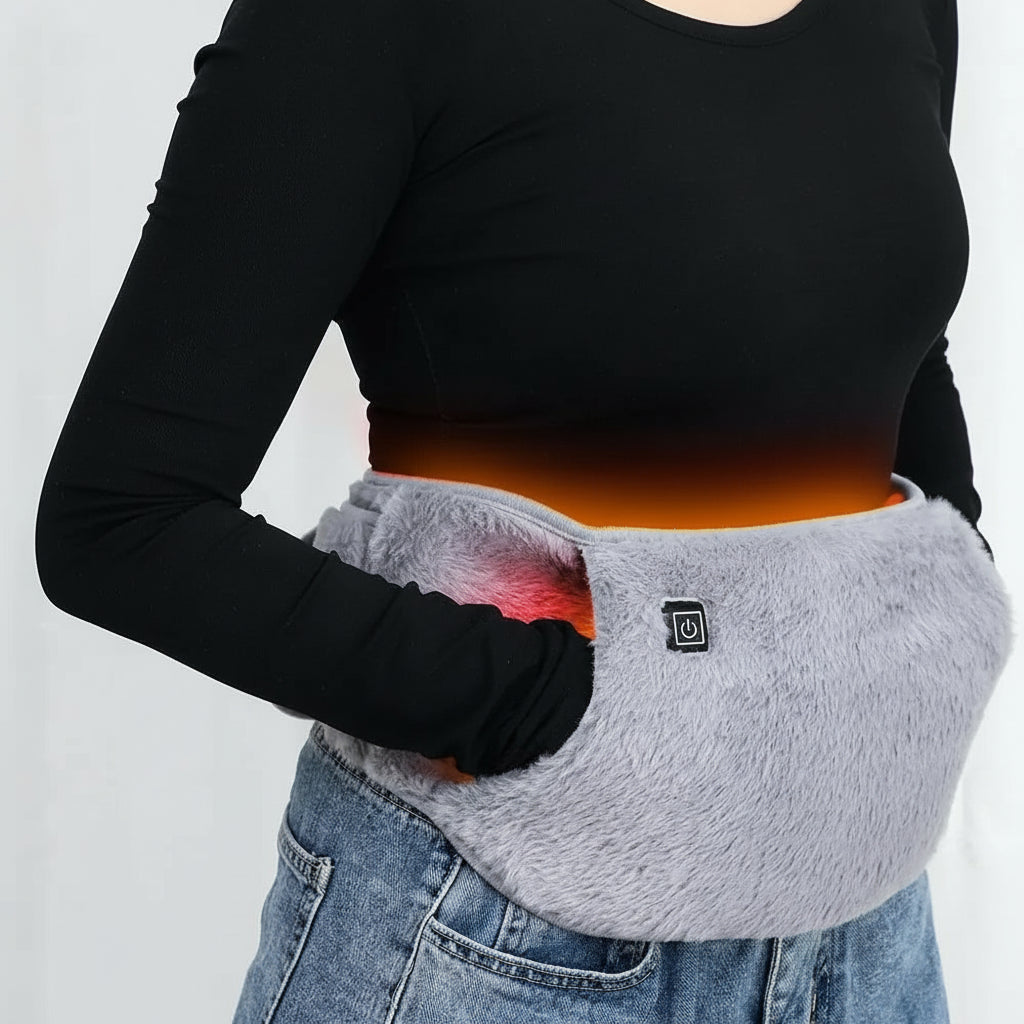 Graphene Electric Heating Pad Belt | USB Rechargeable Abdominal Warmer w/ 3 Levels & Cold Relief