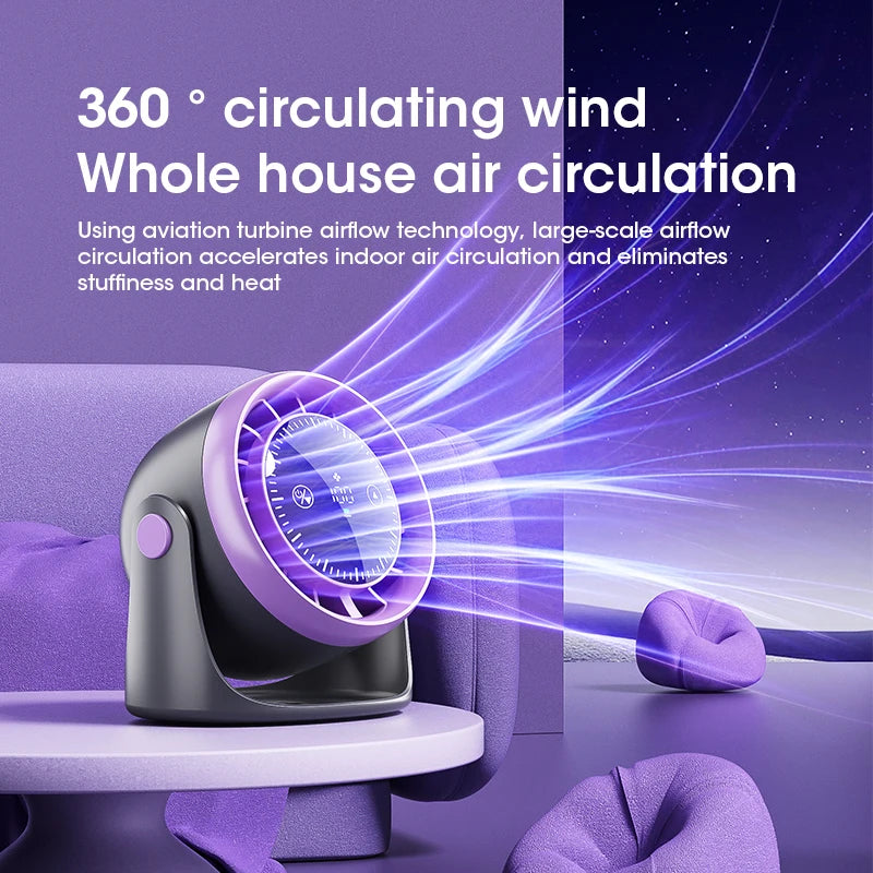 Touch Screen Silent Desk Fan | 100-Speed Adjustable Digital Display & Ultra-Quiet Cooling