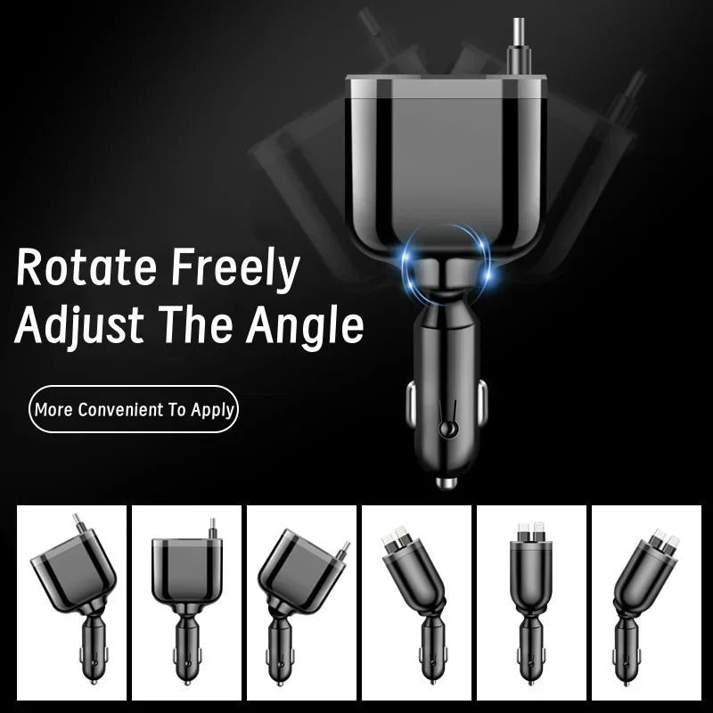 5-in-1 Ultra Fast Car Charger | Dual PD Ports & Digital Voltage Display