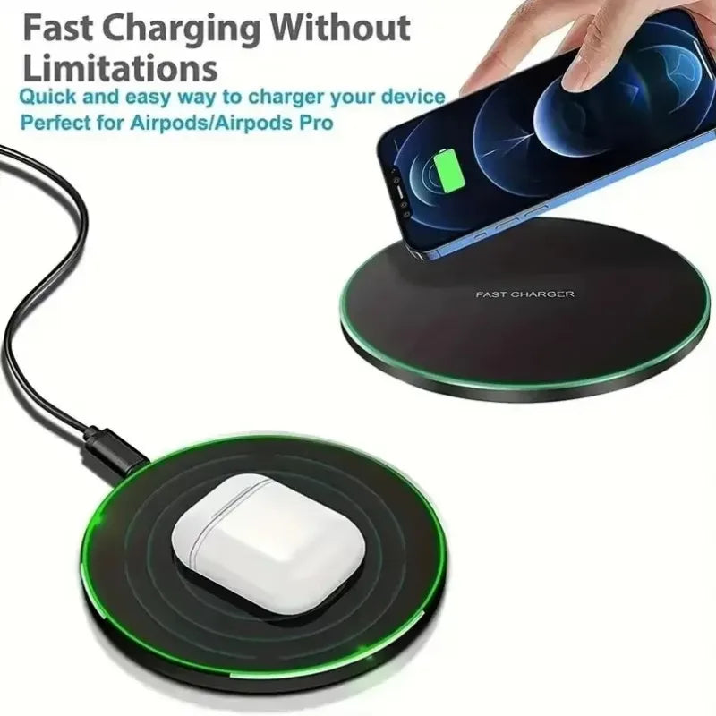 30W Wireless Charging Pad | Induction Fast Charger for iPhone, Samsung, & Universal Qi Devices