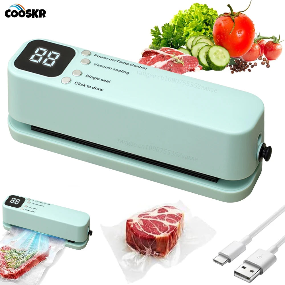 3-in-1 Cordless Vacuum Sealer | Rechargeable Handheld Food Sealer with Strong Suction Pump