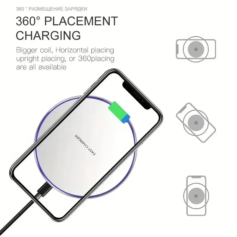 30W Wireless Charging Pad | Induction Fast Charger for iPhone, Samsung, & Universal Qi Devices