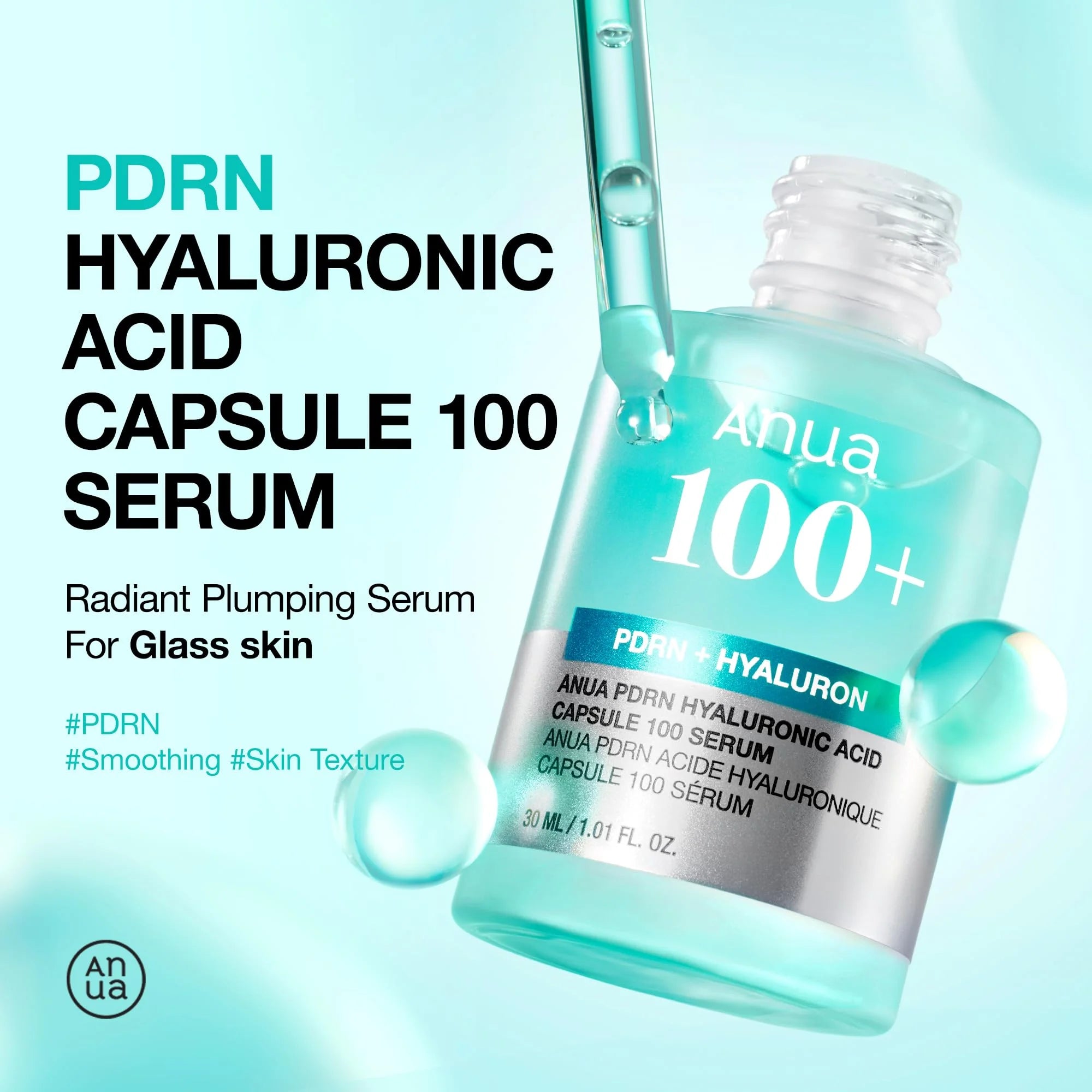 Anua PDRN Hyaluronic Acid Capsule Serum (100ct) | Revitalizing & Moisturizing K-Skincare