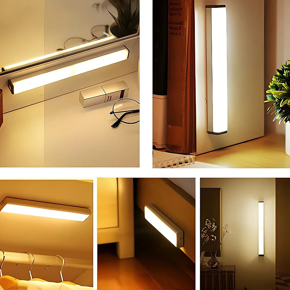 Wireless LED Motion Sensor Cabinet Light | USB Rechargeable Magnetic Under-Cabinet Lamp