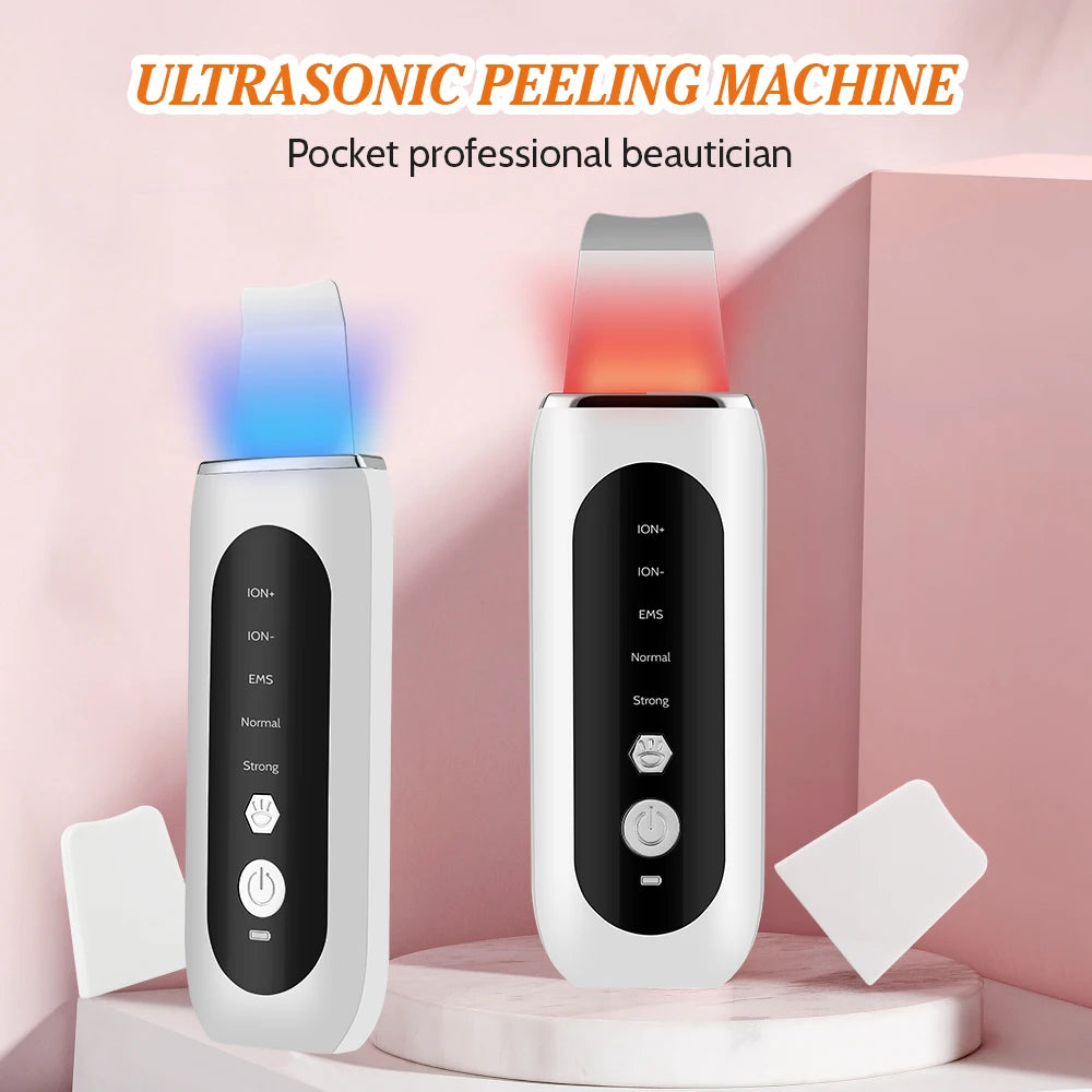 Ultrasonic Blackhead Remover | 4-in-1 ION Skin Scrubber | Deep Pore Cleansing Facial Shovel