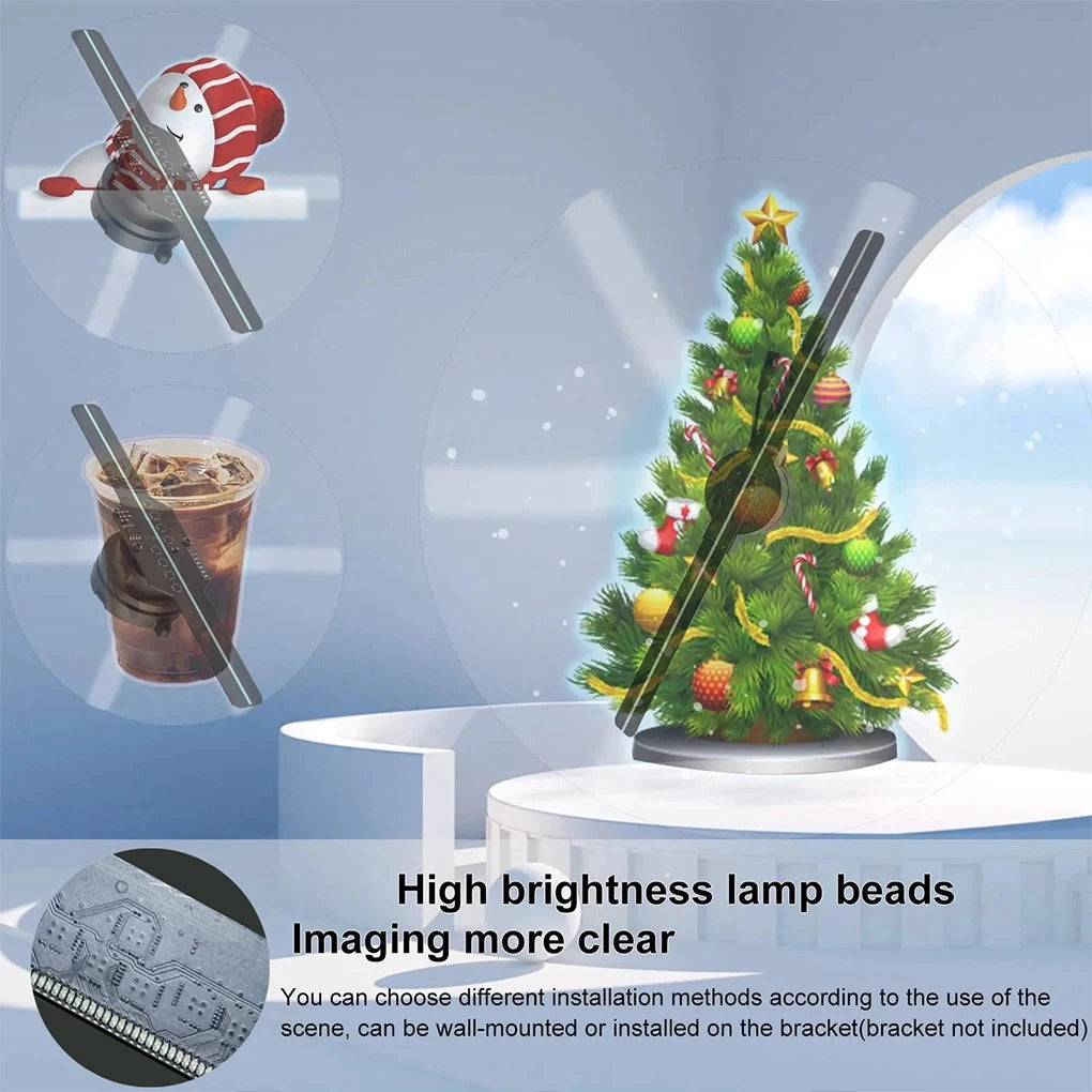 Rotating 3D Hologram Fan Projector | WiFi Remote & Custom ICONS Display Fan