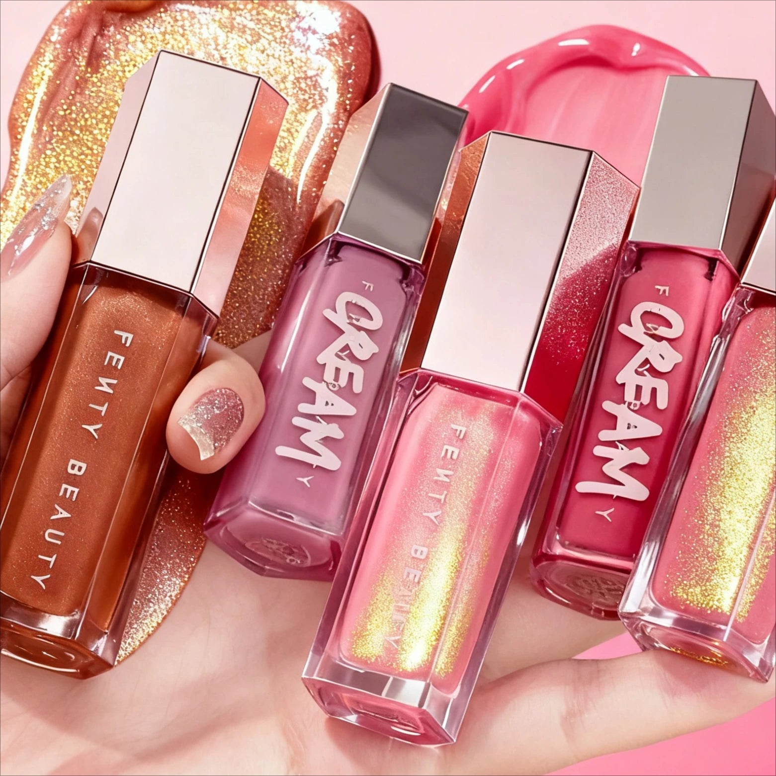 Fenty Beauty Lip Glaze Plumper | Liquid Lipstick with Glitter Shine (For Beginner Makeup)