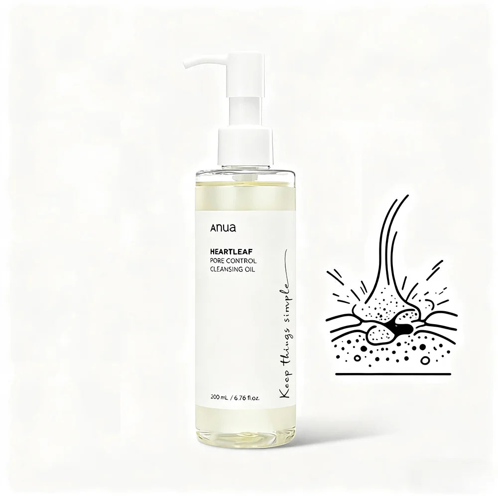 Anua Heartleaf Pore Control Cleansing Oil | Deep Cleansing Makeup Remover for Oily Skin