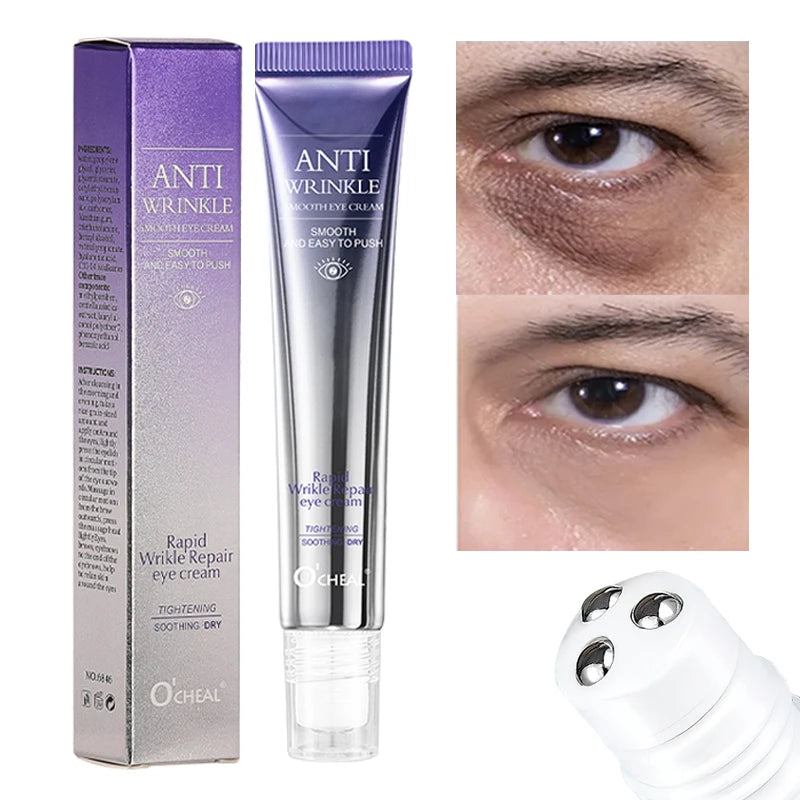 O'CHEAL Eye Cream Roller Massager | Anti-Wrinkle, Anti-Dark Circle, Hyaluronic Acid Formula