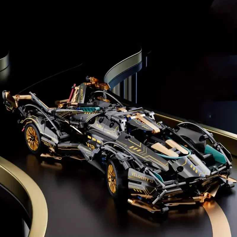 1690 Piece V12 Model Car Building Blocks Set | Upgraded ABS Version for Display & Gifts