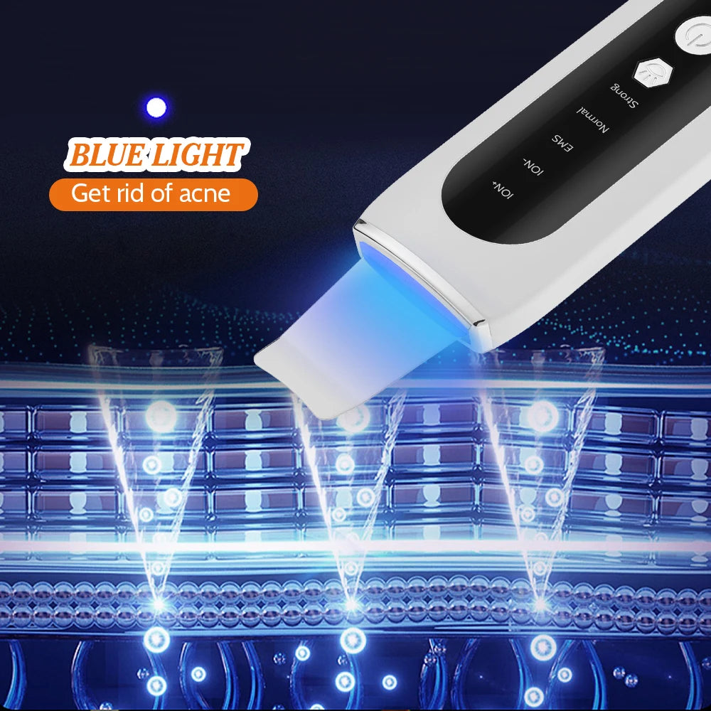 Ultrasonic Blackhead Remover | 4-in-1 ION Skin Scrubber | Deep Pore Cleansing Facial Shovel