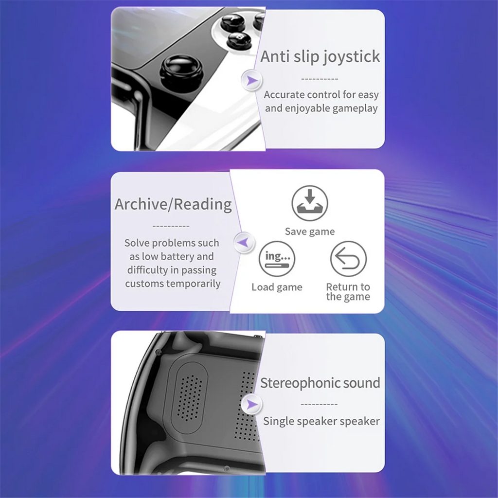 X9 Handheld Retro Arcade Game Console | 8GB Storage, 5.5" IPS Screen, 2000+ Classic Games | Dual Joystick, TV Out & MultimediaX9 Handheld Retro Arcade Game Console | 8GB Storage, 5.5" IPS Screen, 2000+ Classic Games | Dual Joystick, TV Out & Multimedia